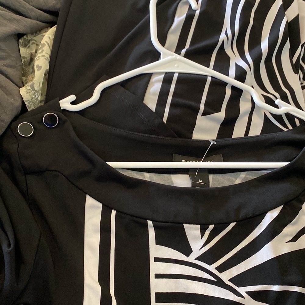 WHITE House Black Market 3/4 sleeve stunning dress medium - Picture 8 of 9